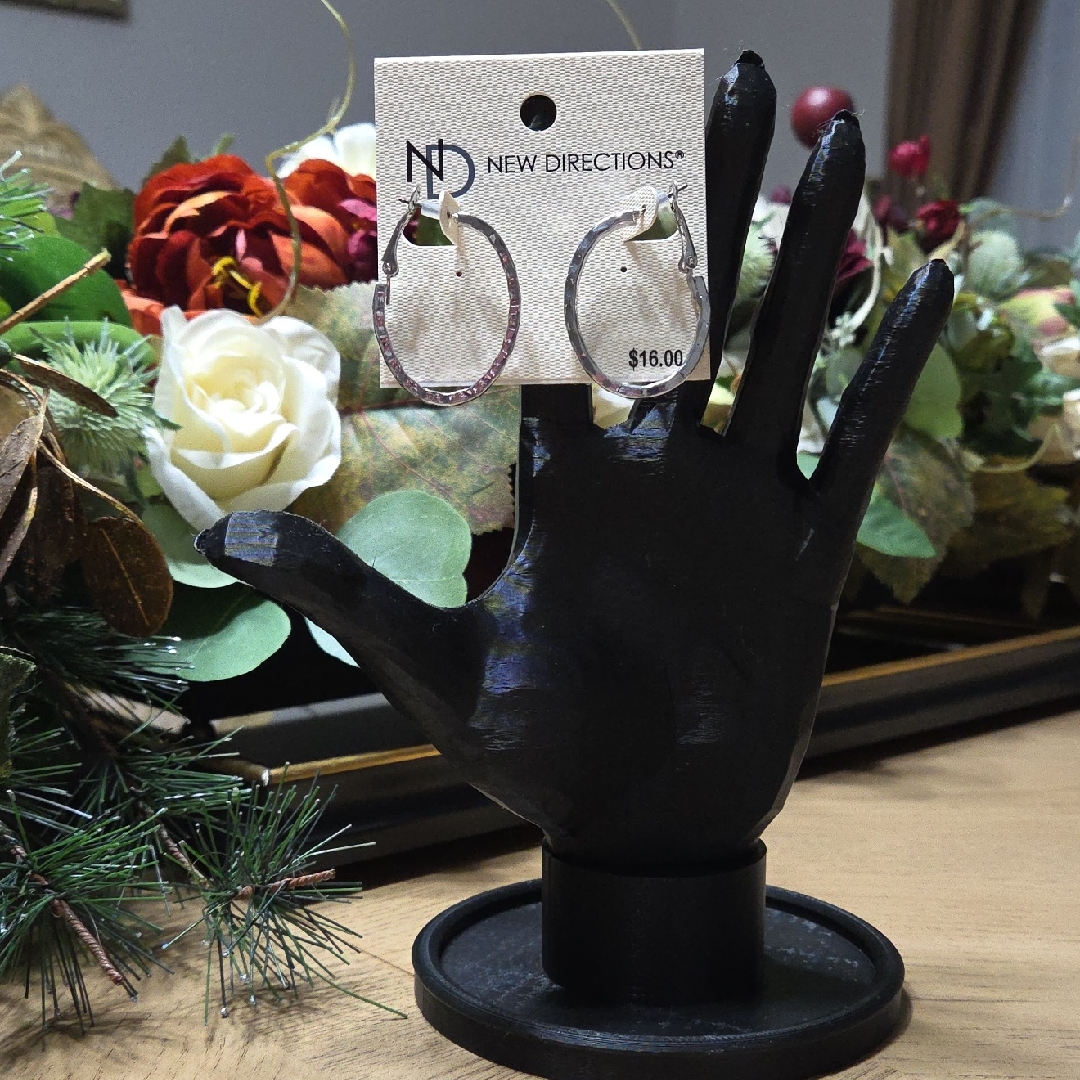 New Directions Silver-Tone Hoop Earrings 8$